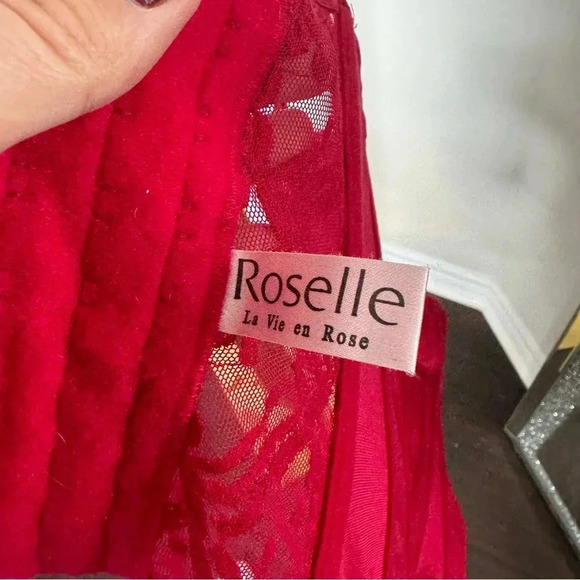 Y2K Elegant Red Lace Bustier Lace Up Glam Cottagecore 34C - Picture 8 of 9